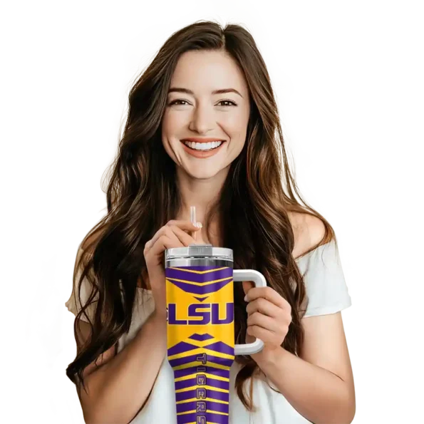 customized lsu tigers chevron layers purple curved tumbler premium grade.webp