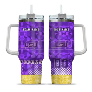 customized lsu tigers geometric prism purple curved tumbler best selling.webp