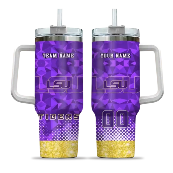 customized lsu tigers geometric prism purple curved tumbler best selling.webp