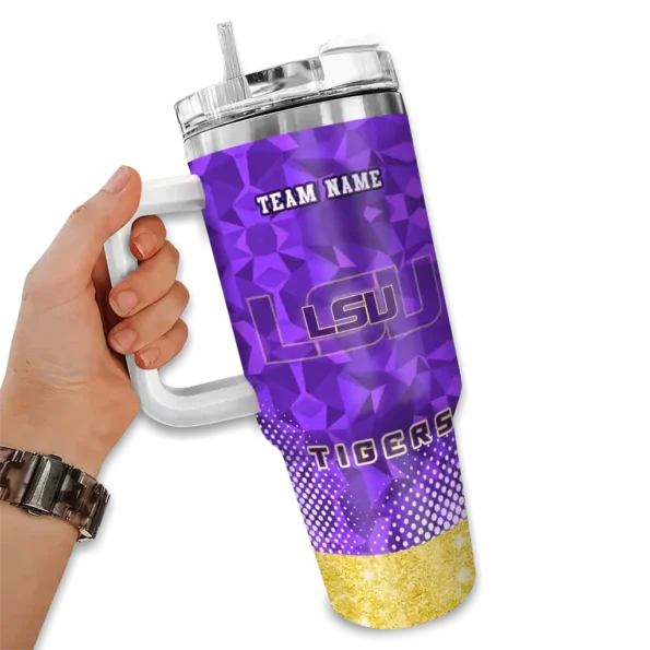 customized lsu tigers geometric prism purple curved tumbler fashion forward.webp