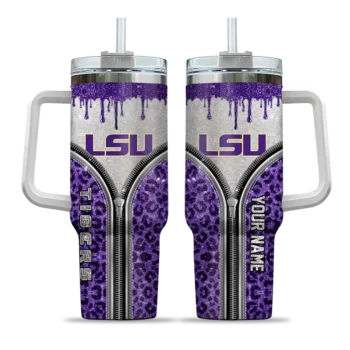 customized lsu tigers leopard zipper purple curved tumbler best selling.webp