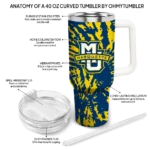 customized marquette golden eagles burst swirl blue curved tumbler best selling.webp