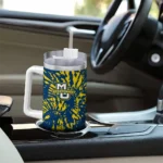 customized marquette golden eagles burst swirl blue curved tumbler best selling.webp