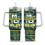 customized marquette golden eagles honey streaks blue curved tumbler best selling.webp