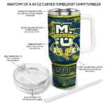 customized marquette golden eagles honey streaks blue curved tumbler best selling.webp