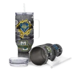 customized marquette golden eagles superman shield blue gray curved tumbler best selling.webp