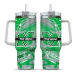 customized marshall thundering herd abstract paths green curved tumbler best selling.webp