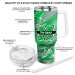 customized marshall thundering herd abstract paths green curved tumbler best selling.webp