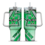 customized marshall thundering herd arrow burst green curved tumbler best selling.webp
