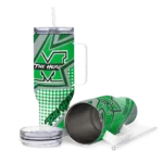 customized marshall thundering herd arrow burst green curved tumbler best selling.webp
