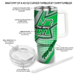 customized marshall thundering herd arrow burst green curved tumbler best selling.webp