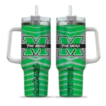 customized marshall thundering herd chevron layers green curved tumbler best selling.webp