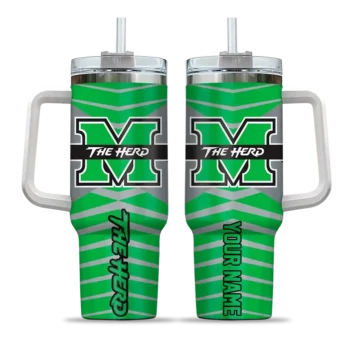 customized marshall thundering herd chevron layers green curved tumbler best selling.webp