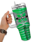 customized marshall thundering herd chevron layers green curved tumbler best selling.webp