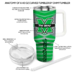 customized marshall thundering herd chevron layers green curved tumbler best selling.webp