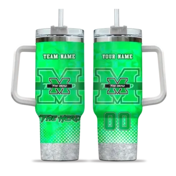 customized marshall thundering herd geometric prism green curved tumbler best selling.webp