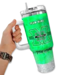 customized marshall thundering herd geometric prism green curved tumbler best selling.webp