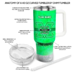 customized marshall thundering herd geometric prism green curved tumbler best selling.webp