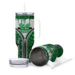customized marshall thundering herd leopard zipper green curved tumbler best selling.webp