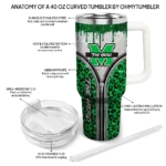 customized marshall thundering herd leopard zipper green curved tumbler best selling.webp