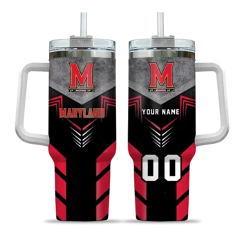 customized maryland terrapins arrow armor red black curved tumbler best selling.webp