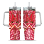 customized maryland terrapins chevron angle red curved tumbler best selling.webp