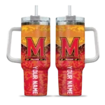customized maryland terrapins chevron stripe red curved tumbler best selling.webp