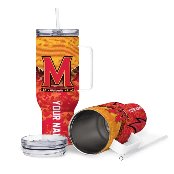 customized maryland terrapins chevron stripe red curved tumbler high quality.webp