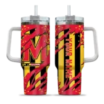 customized maryland terrapins claw cut red black curved tumbler best selling.webp