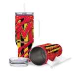 customized maryland terrapins claw cut red black curved tumbler best selling.webp