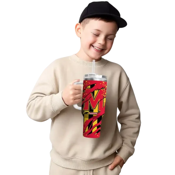 customized maryland terrapins claw cut red black curved tumbler latest model.webp