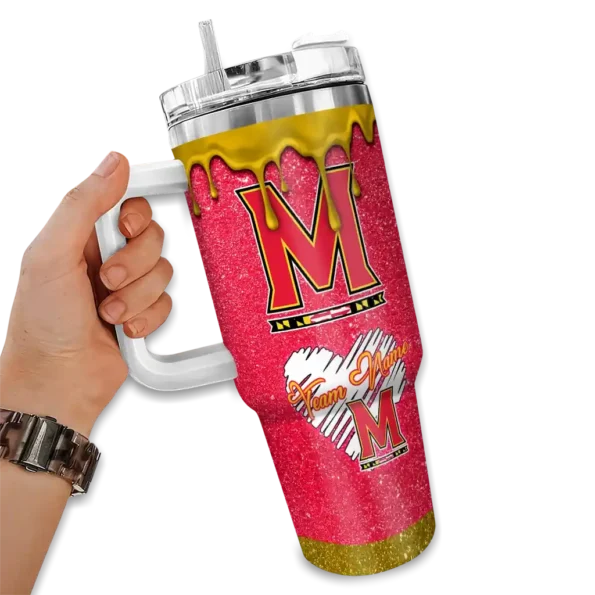 customized maryland terrapins heart helmet motif red curved tumbler fashion forward.webp