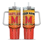 customized maryland terrapins hex texture red curved tumbler best selling.webp