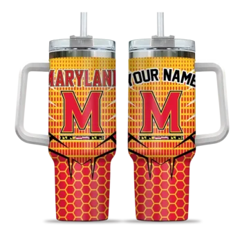 customized maryland terrapins hex texture red curved tumbler best selling.webp