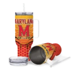 customized maryland terrapins hex texture red curved tumbler best selling.webp