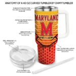 customized maryland terrapins hex texture red curved tumbler best selling.webp