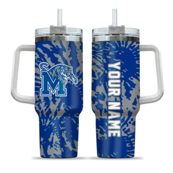 customized memphis tigers burst swirl blue curved tumbler best selling.webp