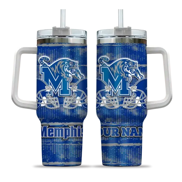 customized memphis tigers honey streaks blue curved tumbler best selling.webp