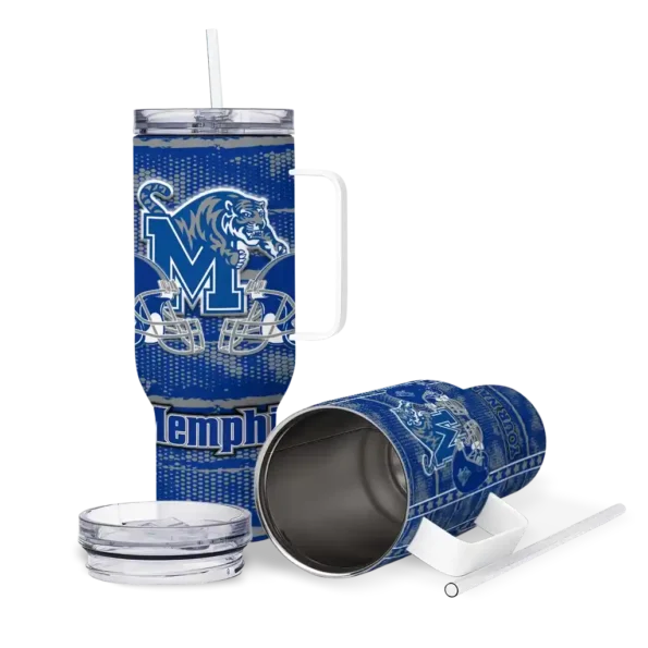 customized memphis tigers honey streaks blue curved tumbler high quality.webp