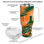 customized miami hurricanes abstract paths orange curved tumbler best selling.webp