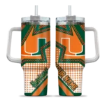 customized miami hurricanes arrow burst orange curved tumbler best selling.webp