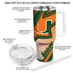 customized miami hurricanes arrow burst orange curved tumbler best selling.webp