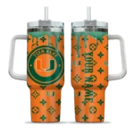 customized miami hurricanes bullseye drips orange curved tumbler best selling.webp