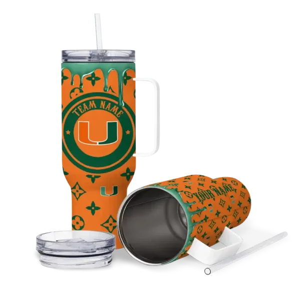 customized miami hurricanes bullseye drips orange curved tumbler high quality.webp