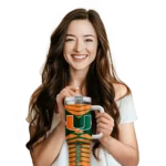 customized miami hurricanes chevron layers orange curved tumbler best selling.webp