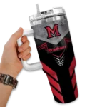 customized miami redhawks arrow armor red black curved tumbler best selling.webp