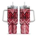 customized miami redhawks chevron angle red curved tumbler best selling.webp
