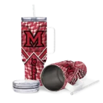 customized miami redhawks chevron angle red curved tumbler best selling.webp