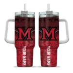 customized miami redhawks chevron stripe red curved tumbler best selling.webp