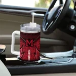 customized miami redhawks chevron stripe red curved tumbler best selling.webp